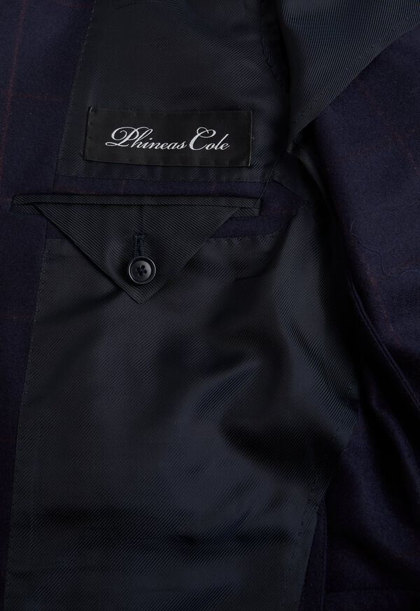 Paul Stuart Navy and Rust Windowpane Suit, image 4