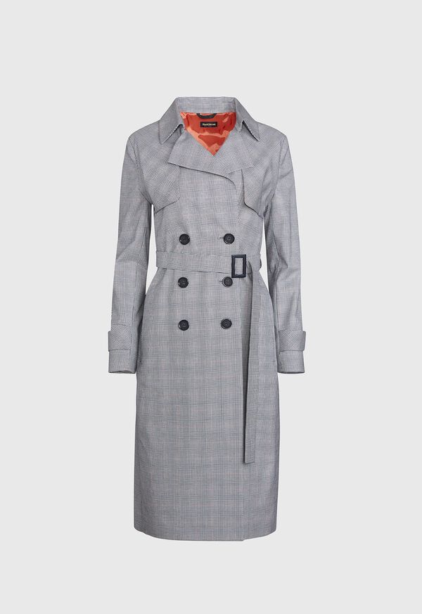 Paul Stuart Plaid Trench Coat with Raker, image 1