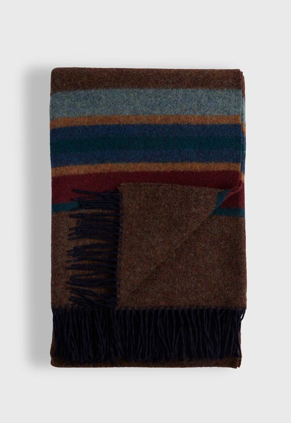 Paul Stuart Striped Wool Blanket, image 1