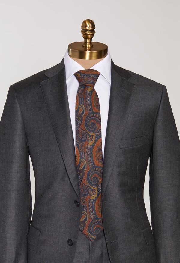 Paul Stuart Wool Printed Paisley Tie, image 2