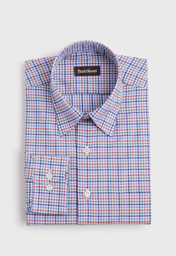 Paul Stuart Cotton Multi Color Check Sport Shirt, image 1