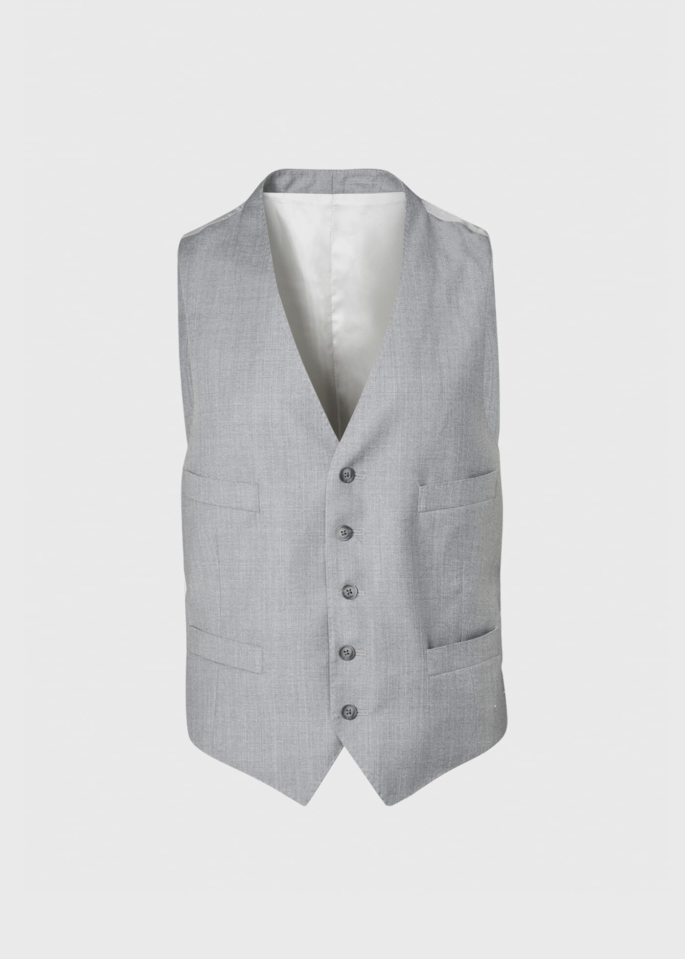 Pearl Grey Wool Suit Vest