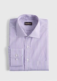 Paul Stuart Purple and White Striped Dress Shirt, thumbnail 1