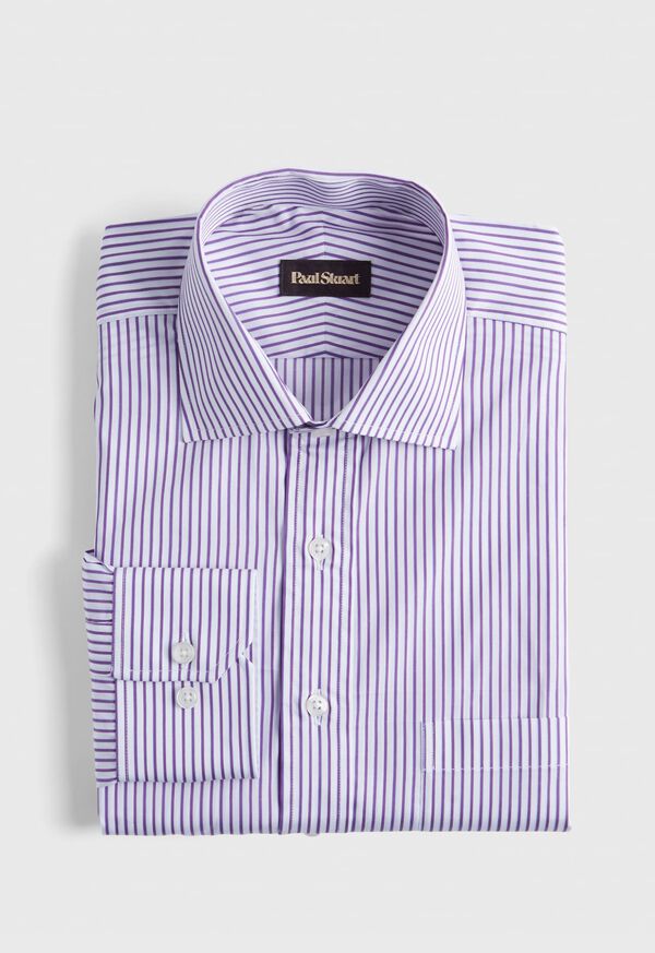 Paul Stuart Purple and White Striped Dress Shirt, image 1