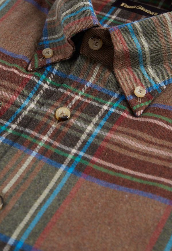 Paul Stuart Exaggerated Plaid Flannel Sport Shirt, image 2