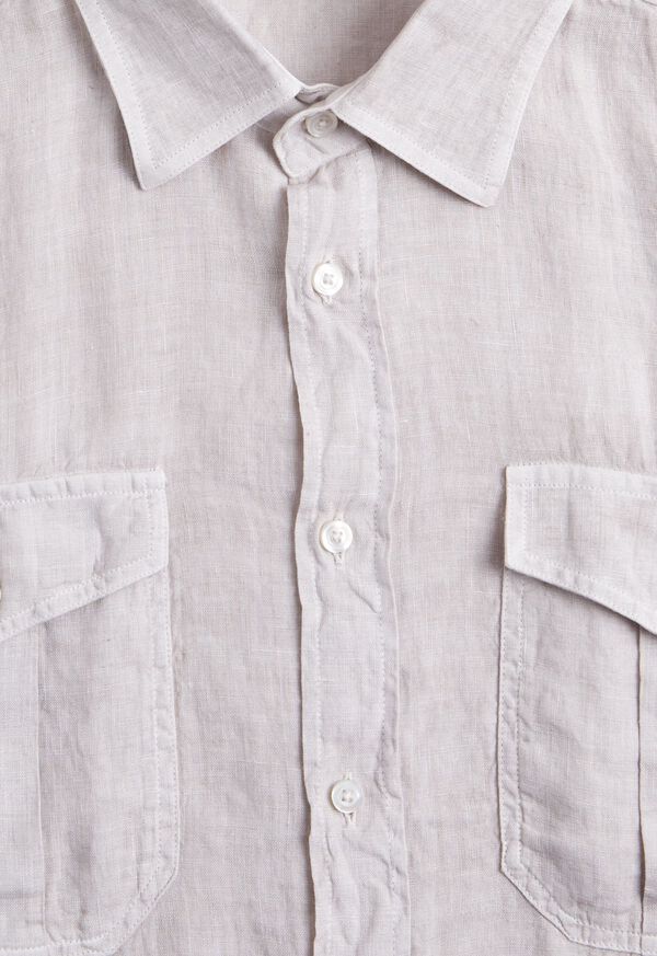 Paul Stuart Washed Linen Military Style Shirt, image 3