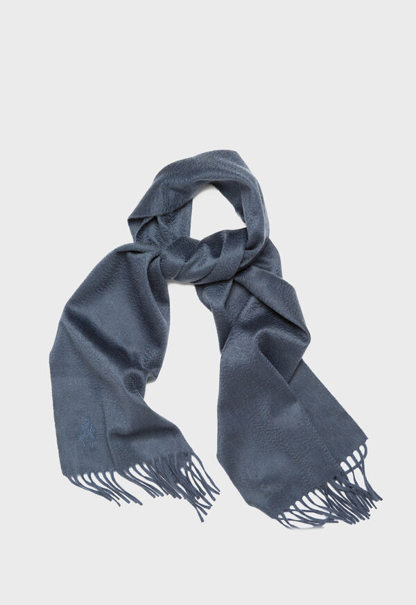 Paul Stuart Cashmere Solid Color Scarf with Embroidered Logo, image 41