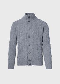 Paul Stuart Wool and Cashmere Cable Knit Cardigan, thumbnail 1