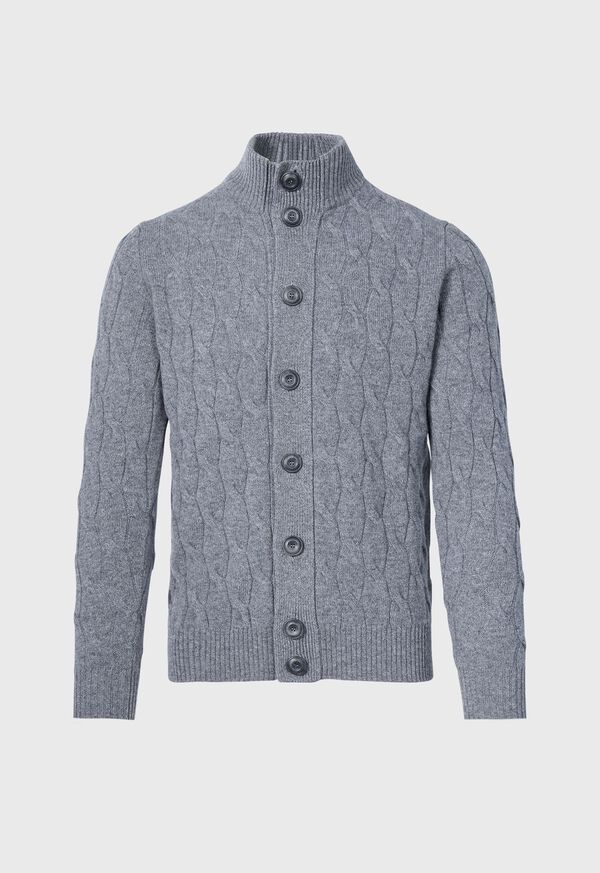 Paul Stuart Wool and Cashmere Cable Knit Cardigan, image 1