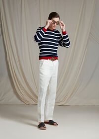 Paul Stuart White Linen Blend Trouser, thumbnail 4