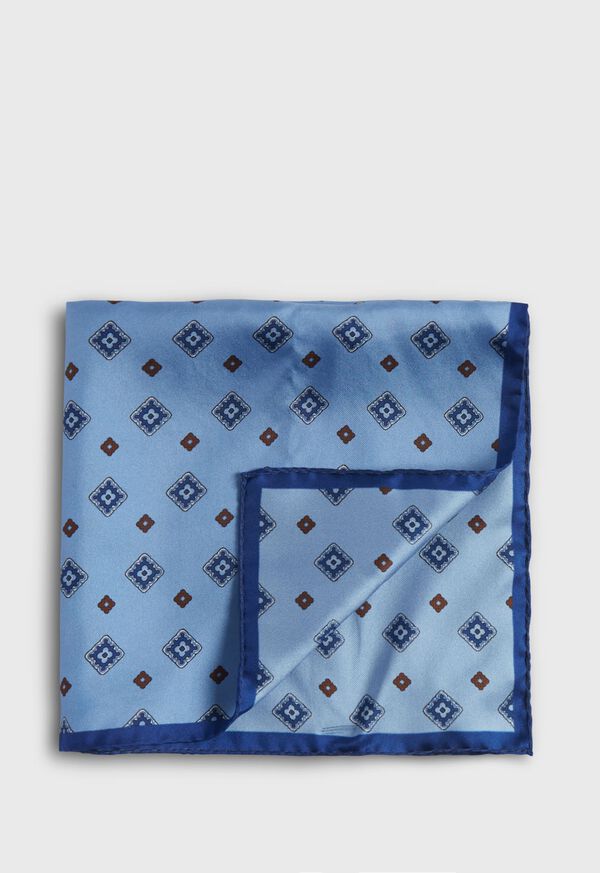 Paul Stuart Silk Medallion Print Pocket Square, image 1
