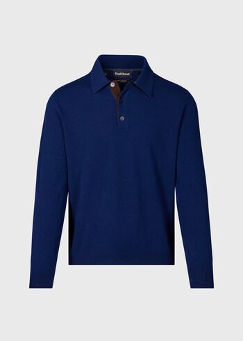 Paul Stuart Cashmere Polo with Suede Trim
