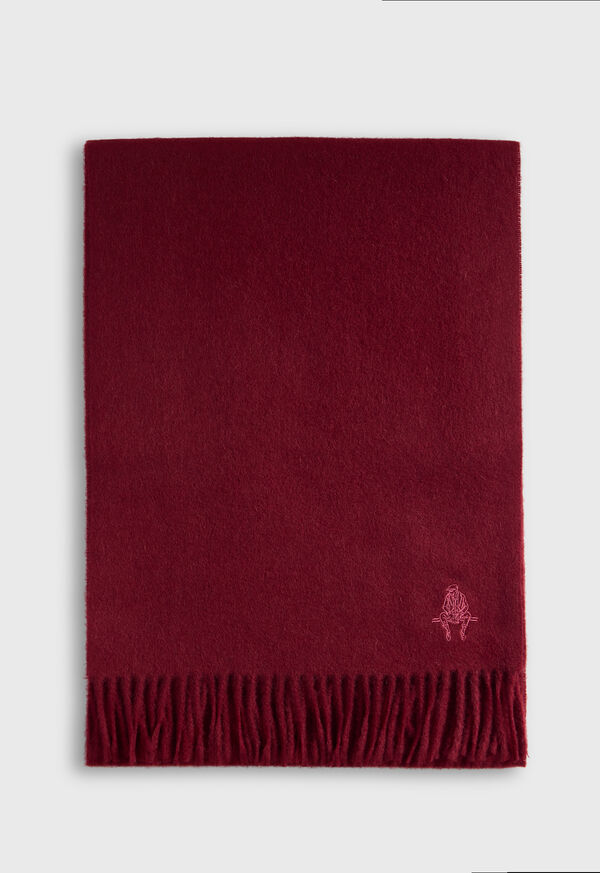 Paul Stuart Cashmere Scarf with Man on the Fence Logo, image 2