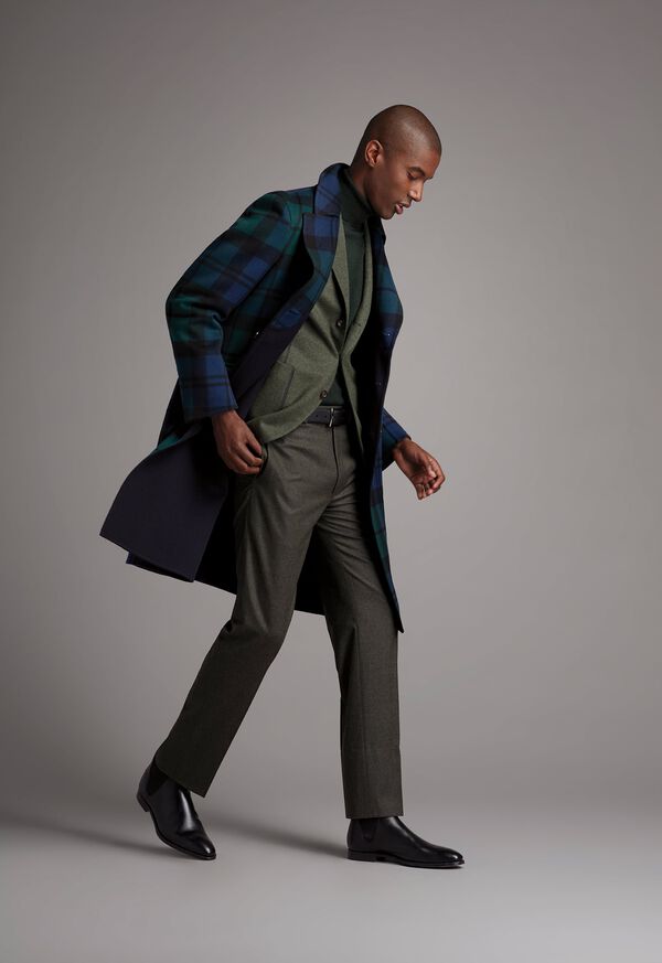 FW21 Paul Stuart Catalog Hand Finished Tartan Overcoat Look, image 1