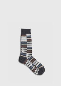 Paul Stuart Wool Blend Multicolor Broken Stripe Sock, thumbnail 1