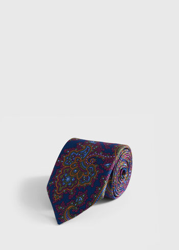 Paul Stuart Ornate Paisley Print Silk Tie