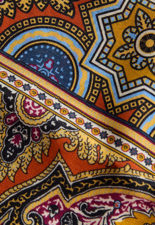 Paul Stuart Wool & Silk Medallion Print Scarf, image 3