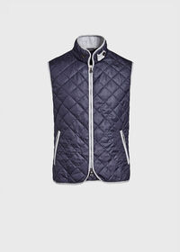 Paul Stuart Quilted Nylon Vest with Wool Trim, thumbnail 2