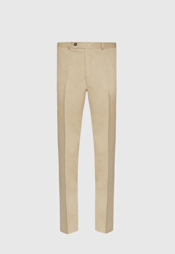 Paul Stuart Tan Cotton and Linen Blend Trouser