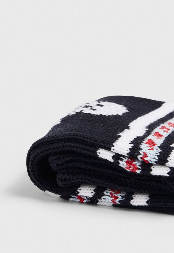 Paul Stuart Heavyweight Skull Motif Crew Sock, image 2