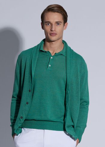 Paul Stuart Linen & Cotton Shawl Collar Cardigan