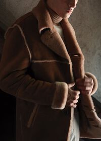 Paul Stuart Suede & Shearling Rancher Coat, thumbnail 2