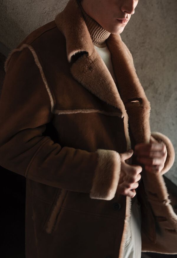 Paul Stuart Suede & Shearling Rancher Coat, image 2