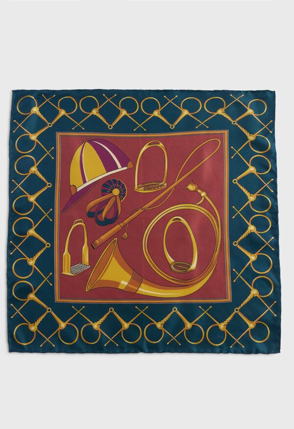 Paul Stuart Equestrian Printed Silk Pocket Square, image 3