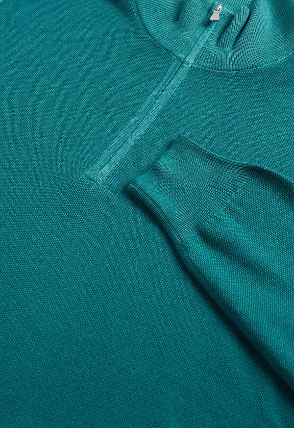 Paul Stuart Merino Wool Rice Stitch Quarter Zip Sweater, image 2