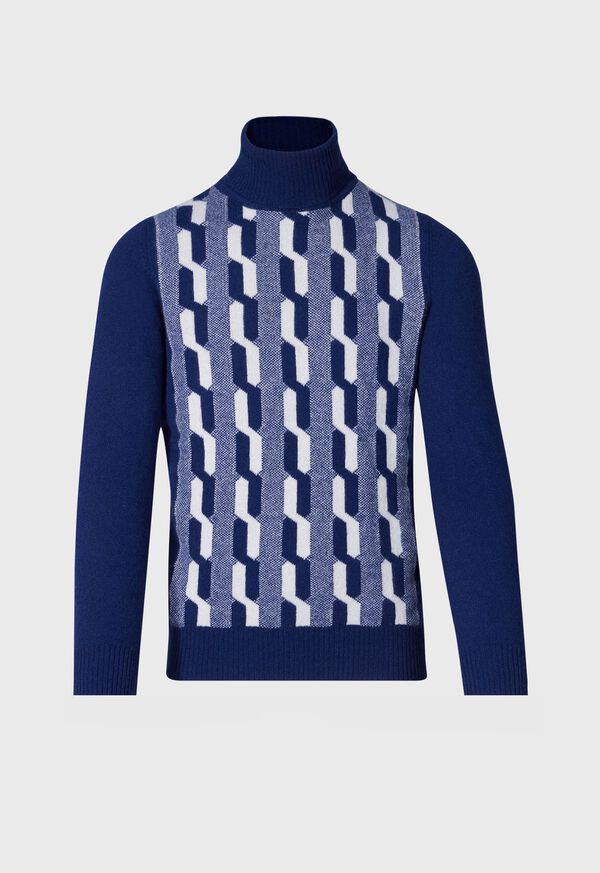 Paul Stuart Geometric Cashmere Turtleneck, image 1