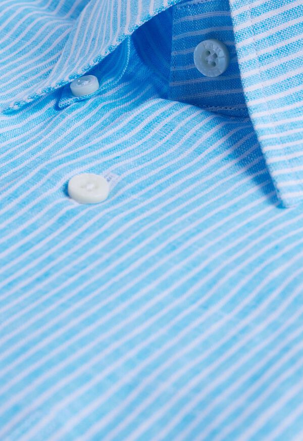 Paul Stuart Linen Pencil Stripe Sport Shirt, image 2