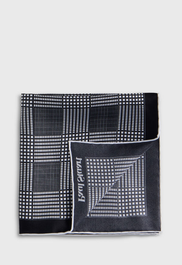 Paul Stuart Printed Silk Glen Plaid Pocket Square, image 1