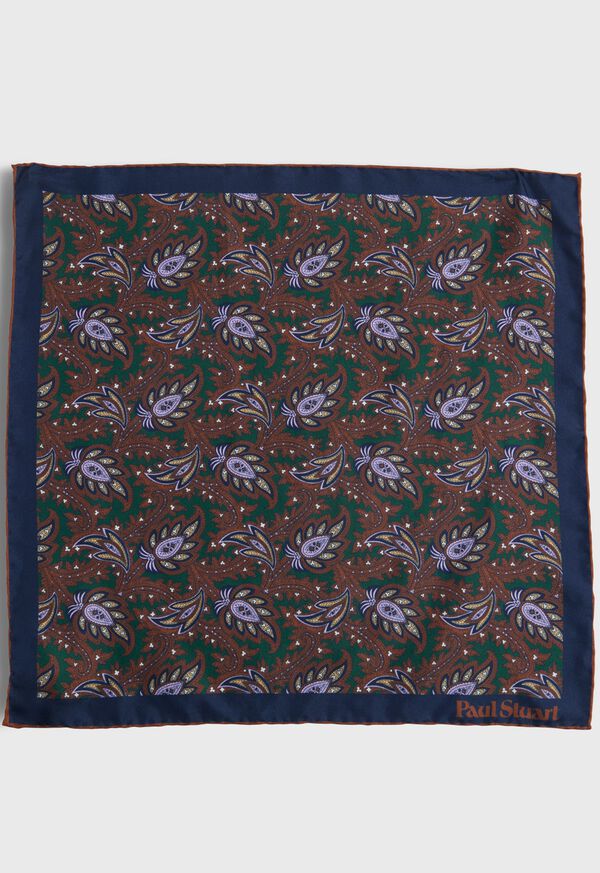 Paul Stuart Printed Silk Paisley Pocket Square, image 2