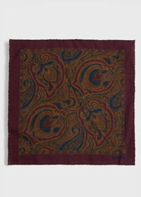 Paul Stuart Printed Wool Flannel Paisley Pocket Square, thumbnail 2