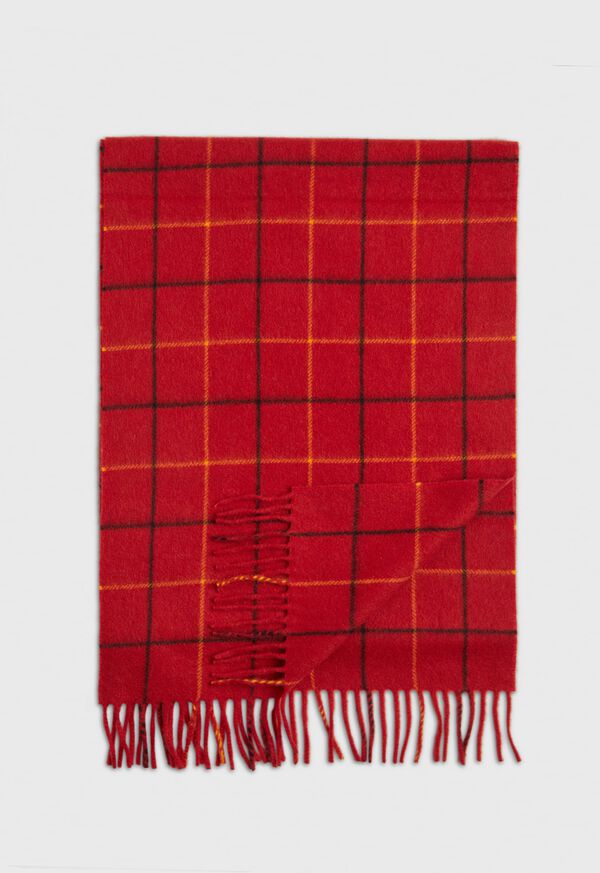 Paul Stuart Cashmere 2 Color Windowpane Scarf, image 1