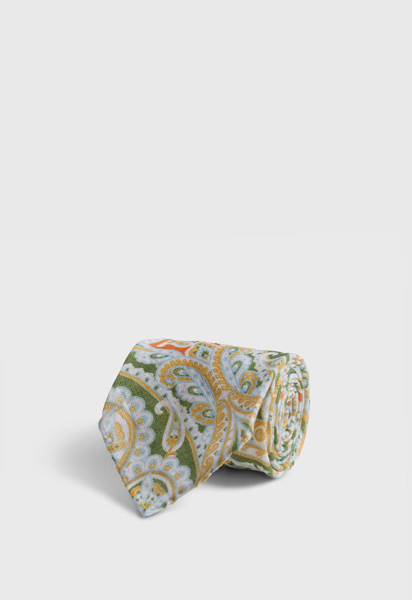 Paul Stuart Printed Linen Paisley Tie, image 1