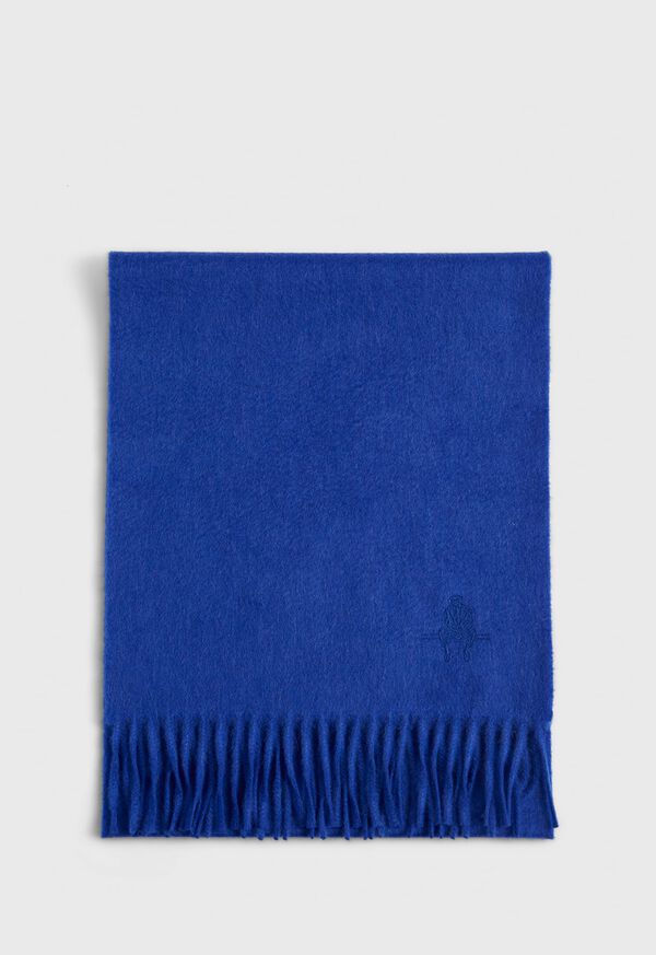 Paul Stuart Cashmere Solid Color Scarf with Embroidered Logo, image 28