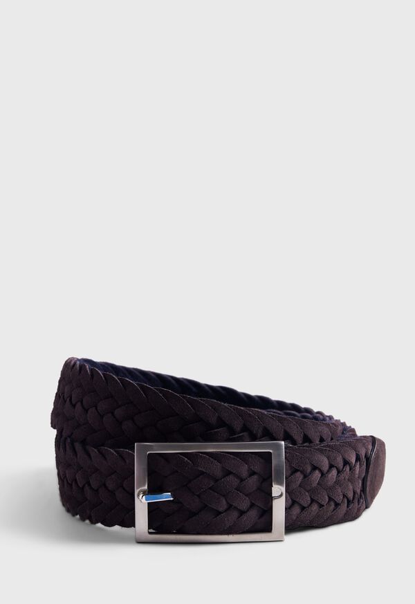 Paul Stuart Woven Suede and Wool Reversible Belt, image 1