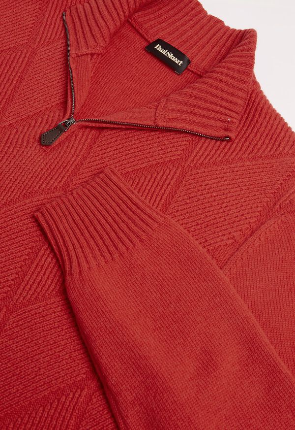 Paul Stuart Cashmere Parquet Stitch Quarter Zip Sweater, image 2