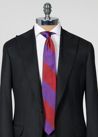 Paul Stuart Two-Tone Woven Silk Striped Tie, thumbnail 2