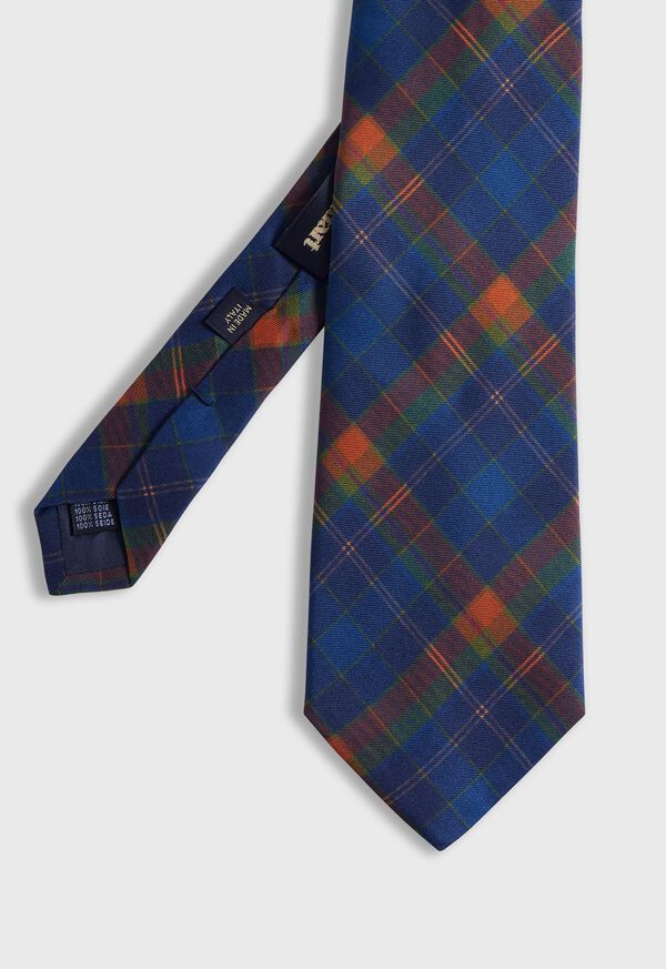 Paul Stuart Printed Silk Madder Plaid Tie, image 1
