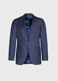 Paul Stuart Mid Blue Pane Wool Suit, thumbnail 2