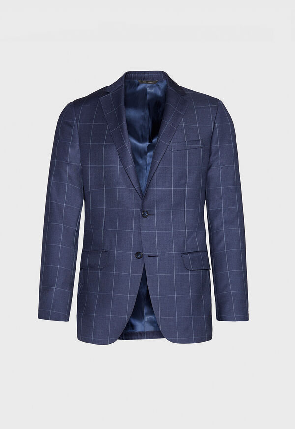 Paul Stuart Mid Blue Pane Wool Suit, image 2