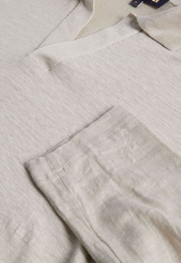 Paul Stuart Long Sleeve Linen Polo, image 2
