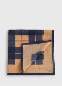 Paul Stuart Printed Wool & Cashmere Plaid Pocket Square, thumbnail 1