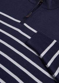 Paul Stuart Pima Cotton Striped Quarter Zip Pullover, thumbnail 2