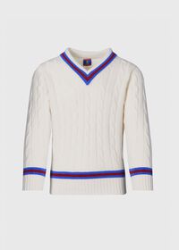 Paul Stuart Striped V-Neck Tennis Sweater, thumbnail 1