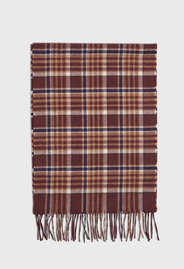 Paul Stuart Baby Camel Plaid Scarf, image 2