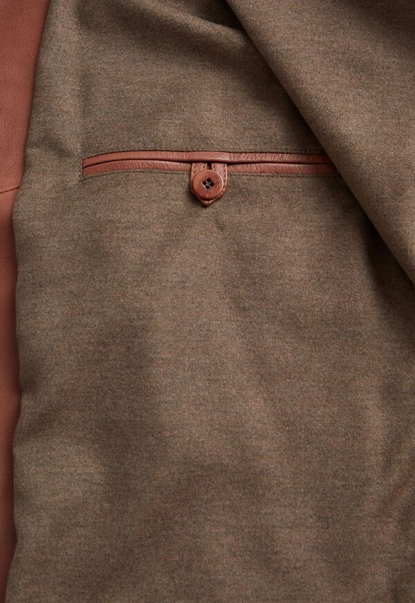 Paul Stuart Leather Bomber Jacket with Removable Shearling Collar, image 4