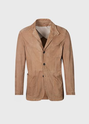 Paul Stuart Stand Collar Suede Jacket